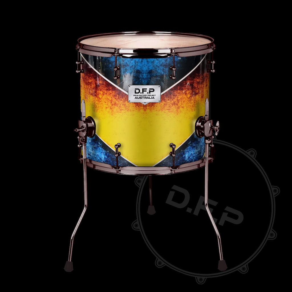 DFP Drum Wrap - Yellow & Blue V