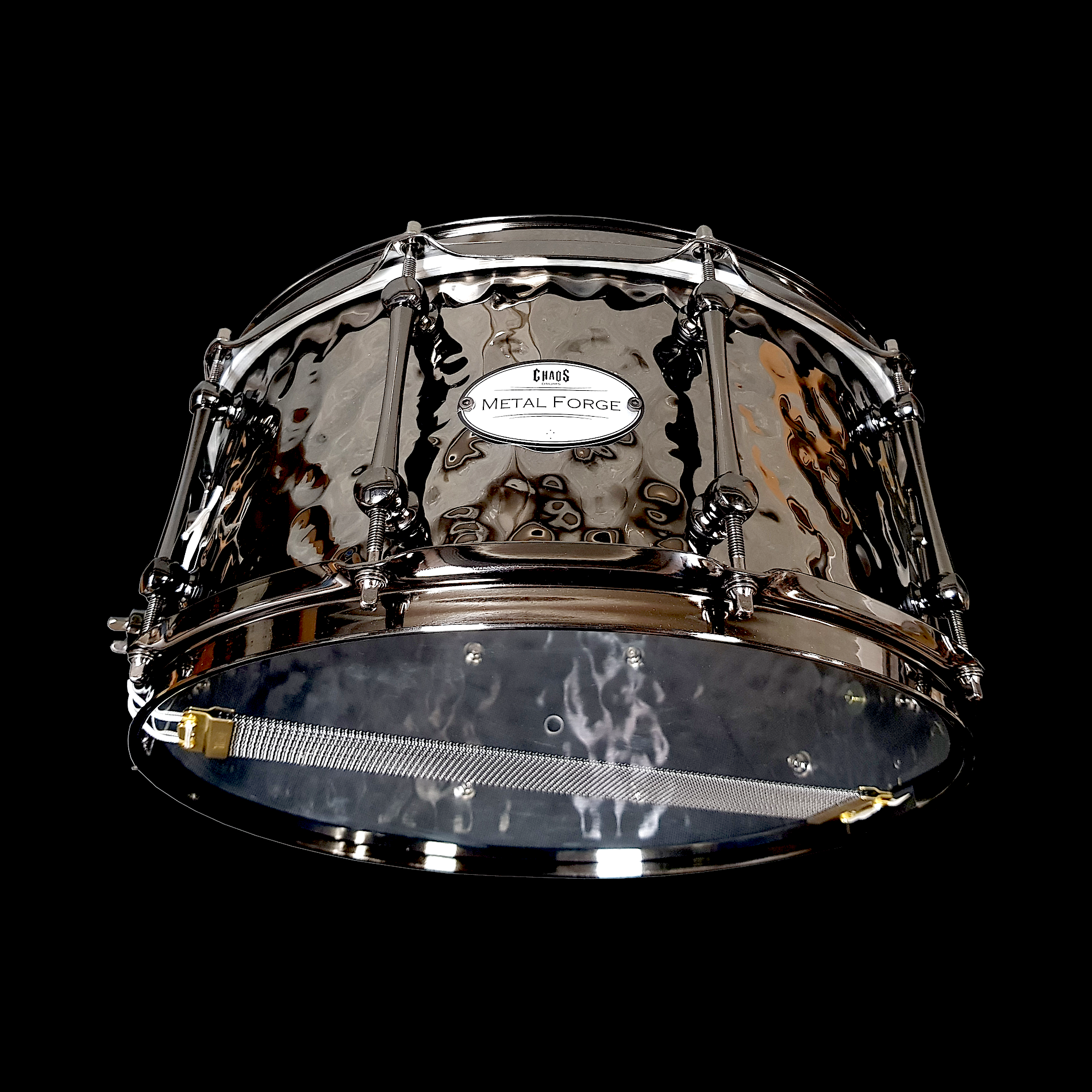 Chaos Metal Forge 14x6.5 Hammered Brass Beat Snare Drum - Gold