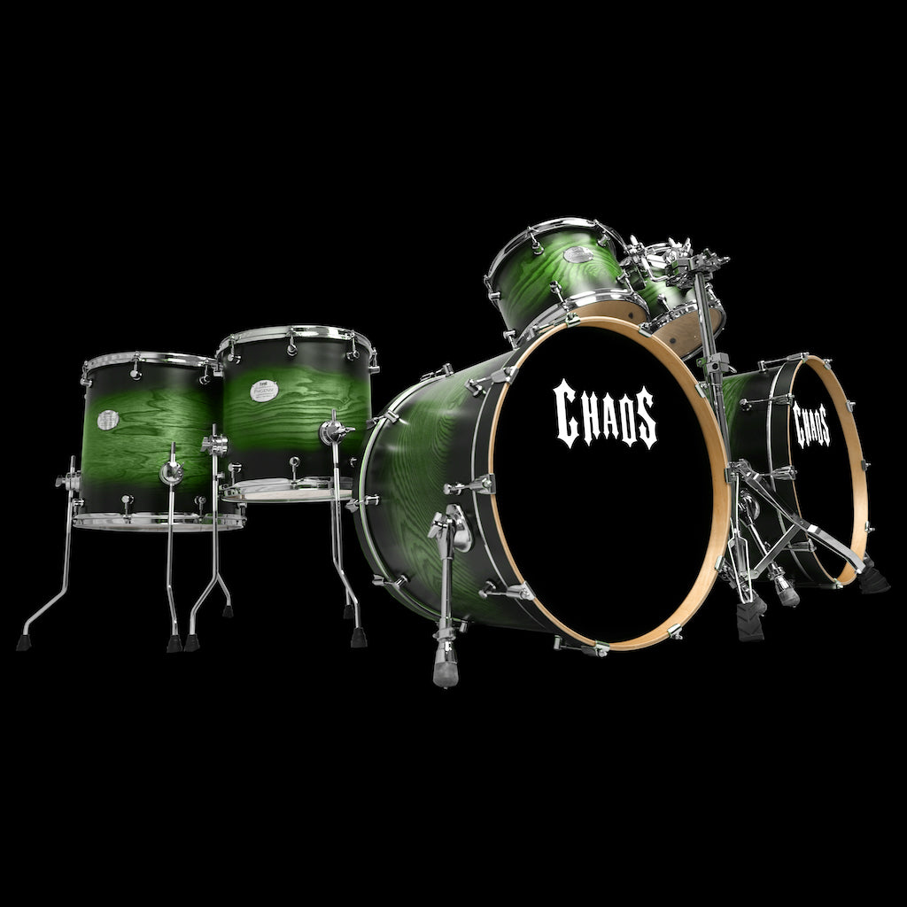 Chaos Phoenix Drum Kit - Ash Drum Kit Green Burst