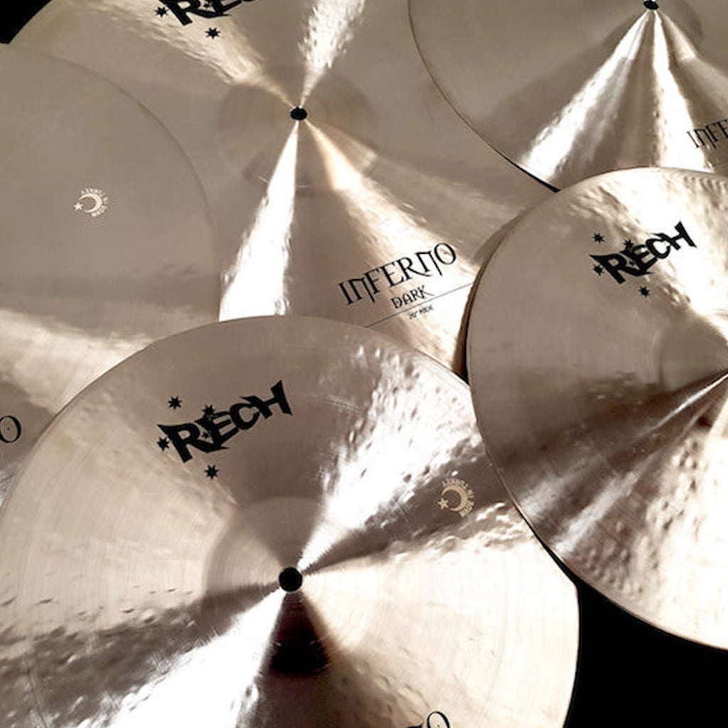 Another angle of Rech Inferno Dark 5 Piece Cymbal Pack Set