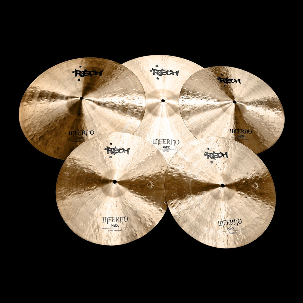 Rech Inferno Dark 5 Piece Cymbal Pack Set - Big Sizes