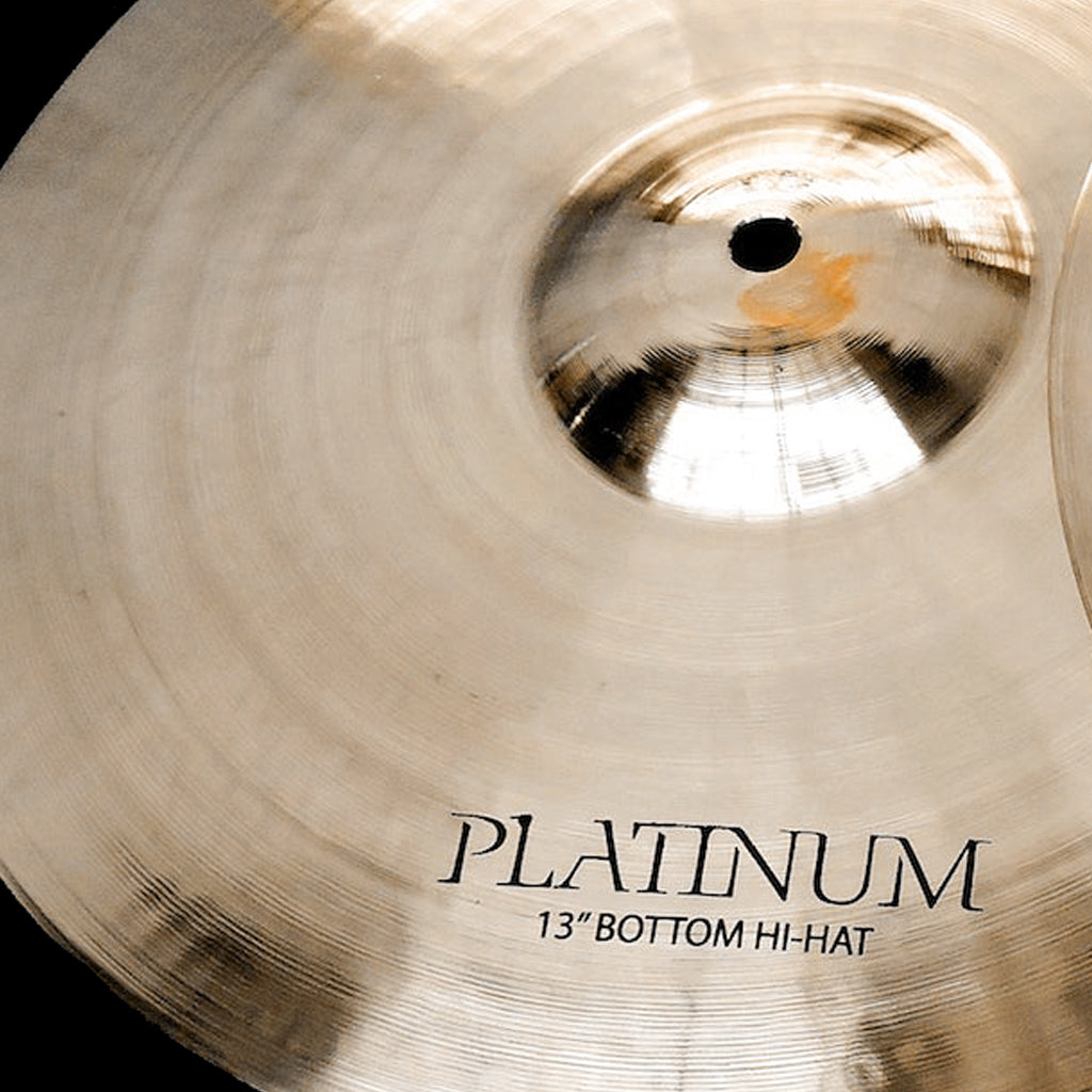 Close Up of Rech Platinum 13" Hi Hat Cymbals