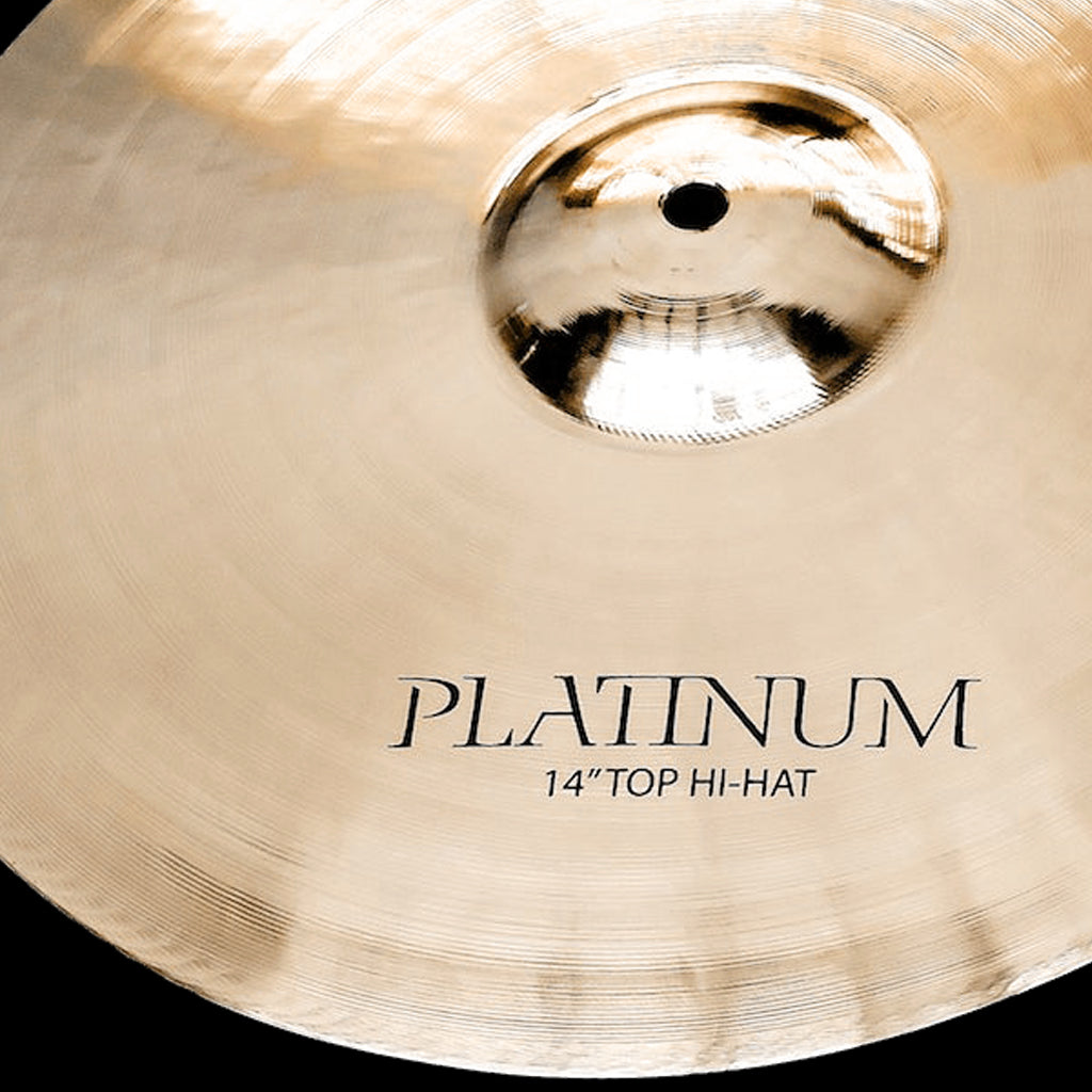 close Up of Rech Platinum 14" Hi Hat Cymbals