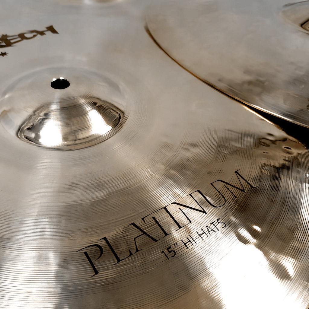 Close Up of Rech Platinum 5 Piece Cymbal Pack Set - Big Sizes