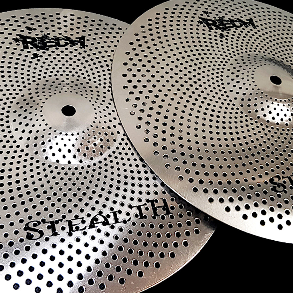 Close Up of Rech Stealth 13" Low Volume Hi Hat Cymbals