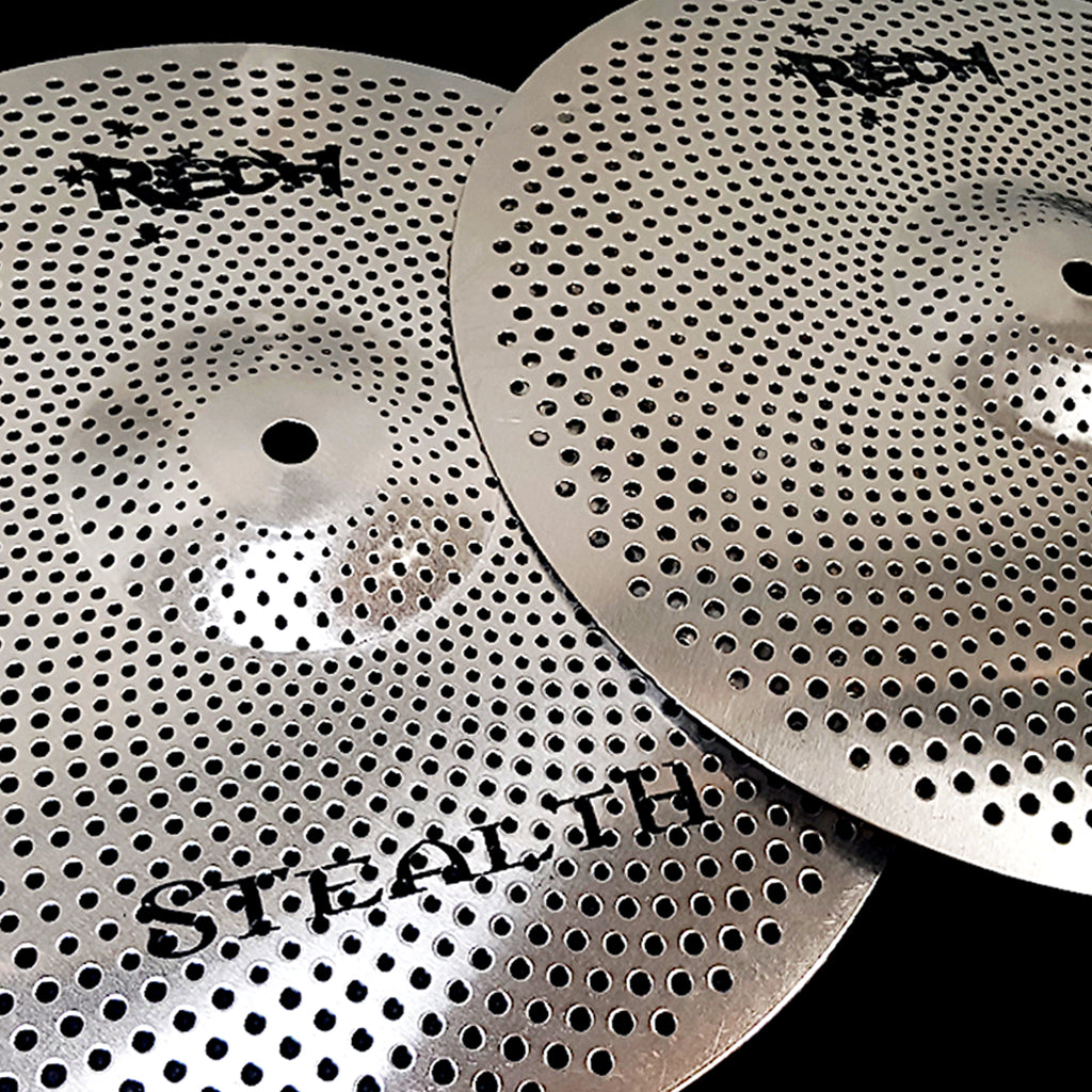 Close Up of Rech Stealth 14" Low Volume Hi Hat Cymbals