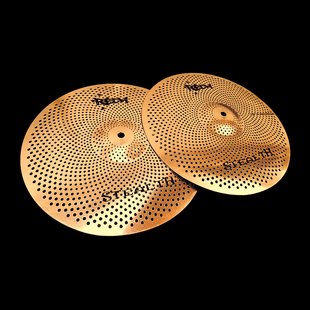 Rech Stealth 14" Low Volume Hi Hat Cymbals - Gold