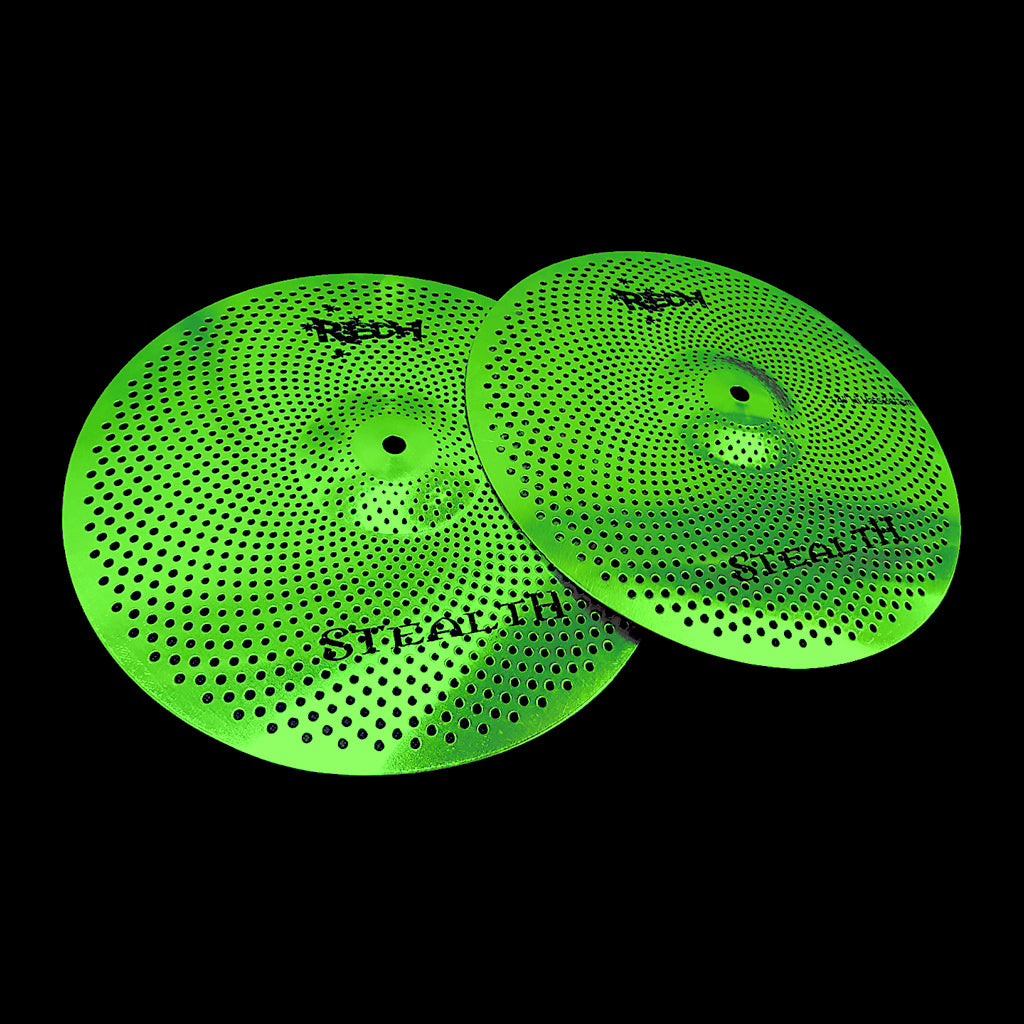 Rech Stealth 13" Low Volume Hi Hat Cymbals - Green