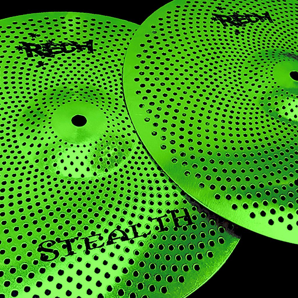 Rech Stealth 14" Low Volume Hi Hat Cymbals - Green