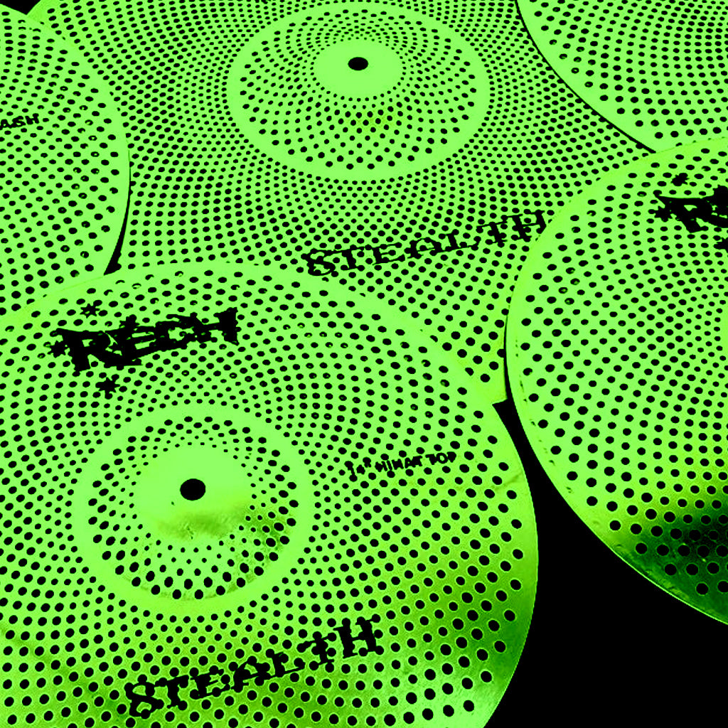 Rech Stealth Green 5 Piece Low Volume Cymbal Pack Set + FREE Bag