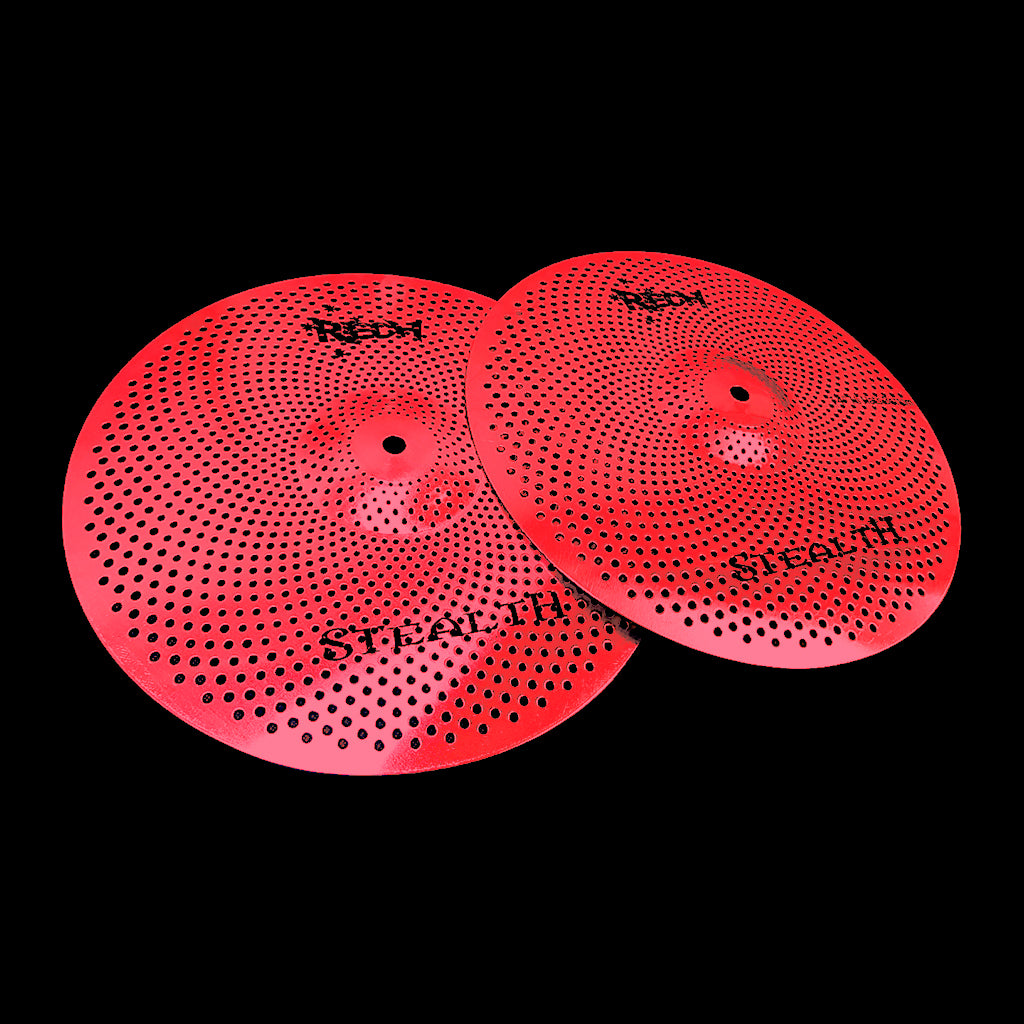 Rech Stealth 13" Low Volume Hi Hat Cymbals - Red