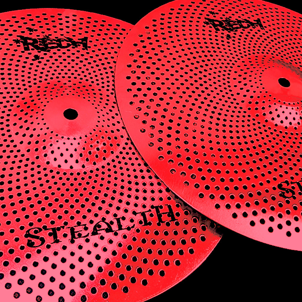 Rech Stealth 13" Low Volume Hi Hat Cymbals - Red