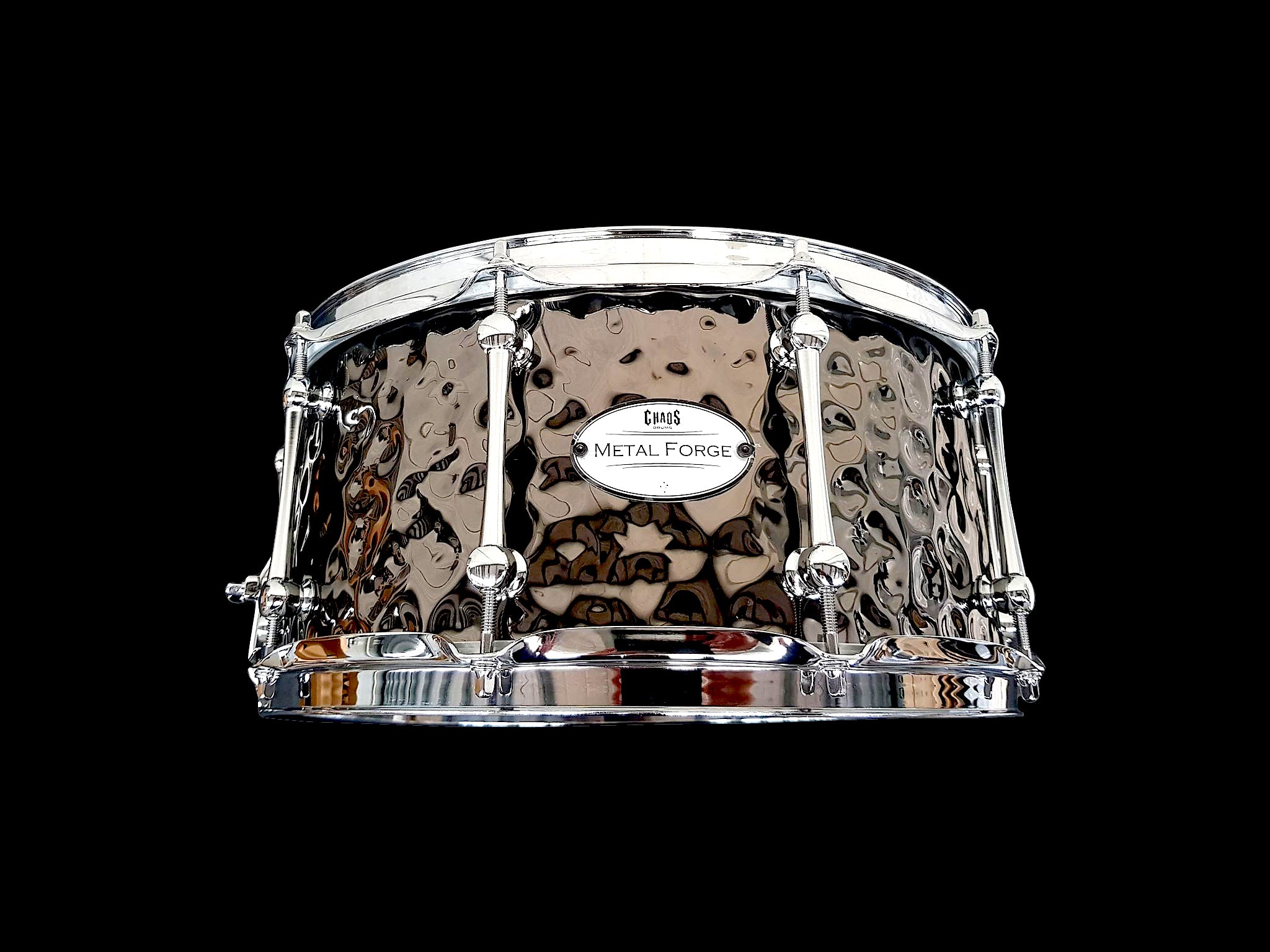 Chaos Metal Forge 13x6.5 Hammered Steel Snare Drum - Chrome