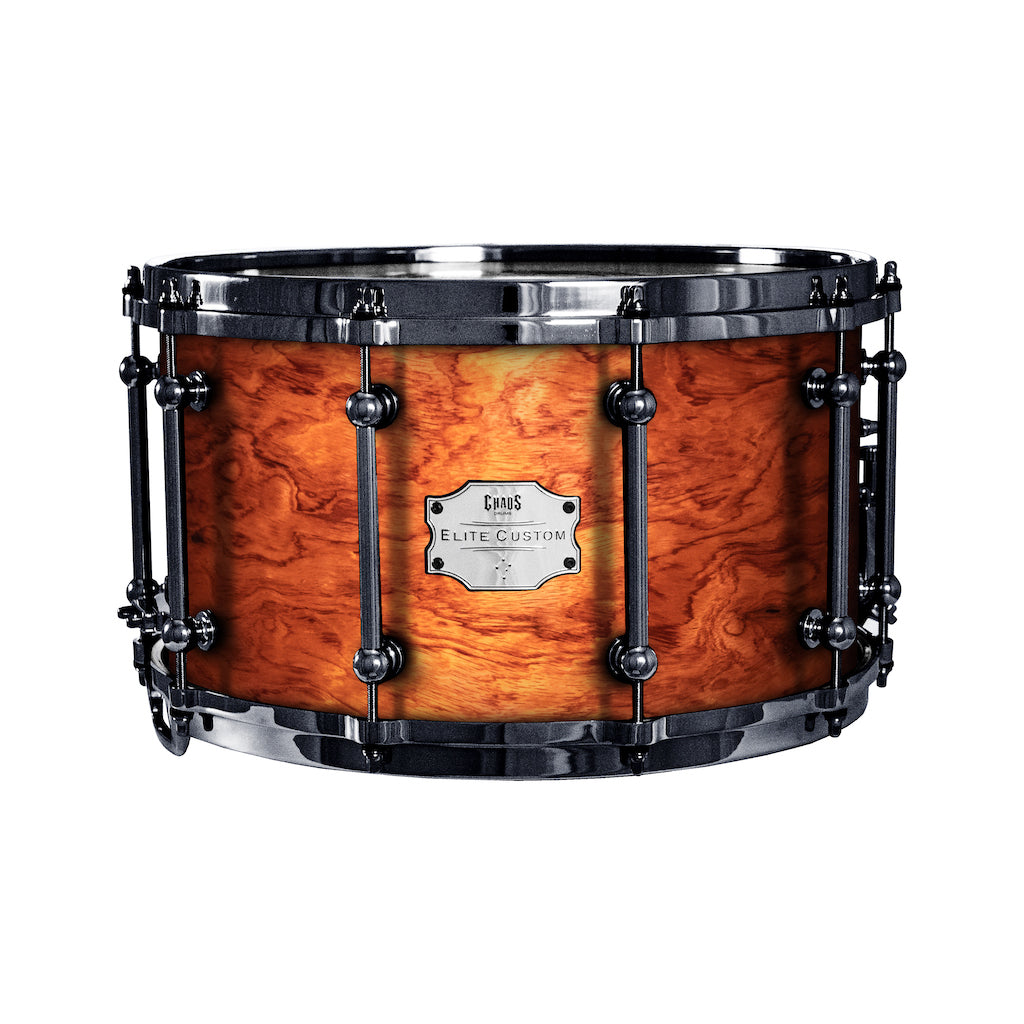 Chaos Elite Custom 14x8 Bubinga Re-Ring Snare Drum - Natural Gloss