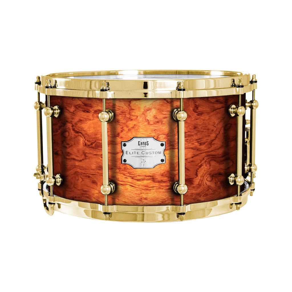 Chaos Elite Custom 14x8 Bubinga Re-Ring Snare Drum - Natural Gloss