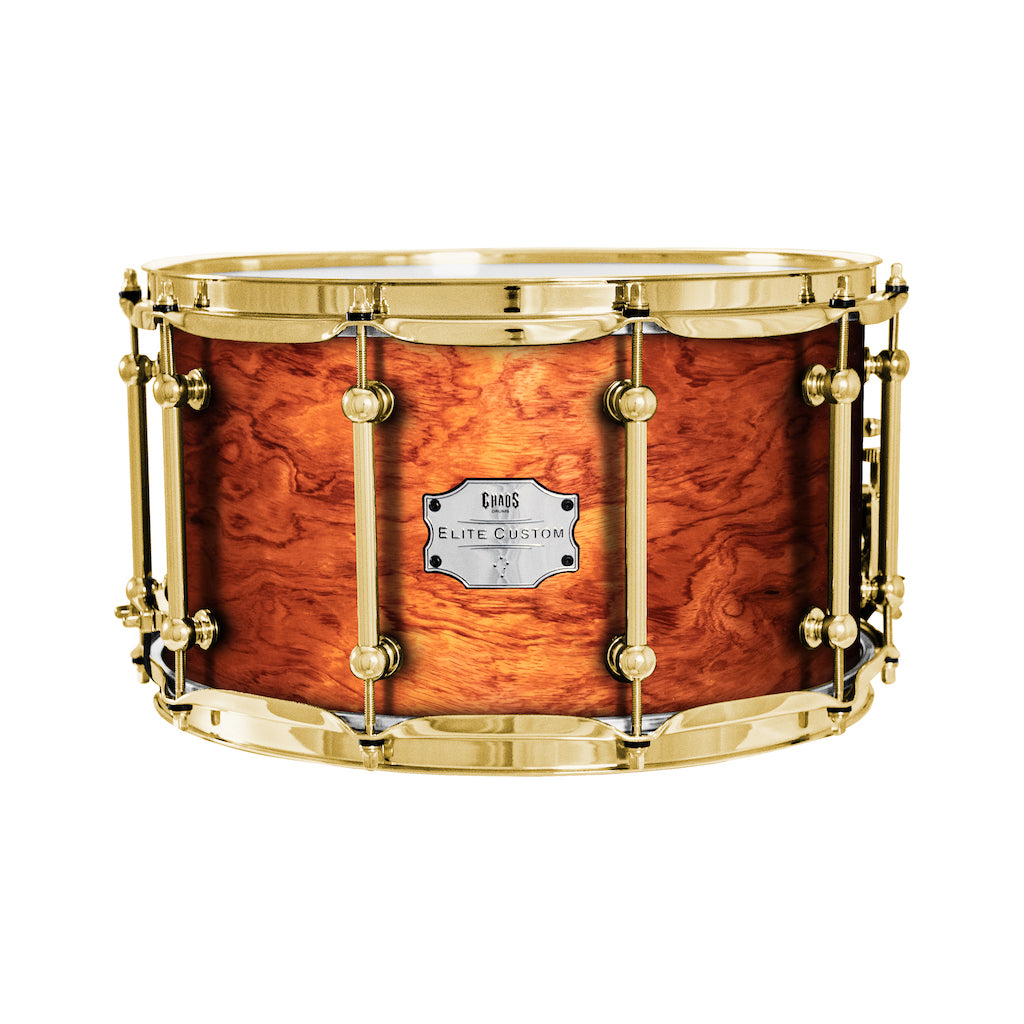 Chaos Elite Custom 14x8 Bubinga Re-Ring Snare Drum - Natural Gloss