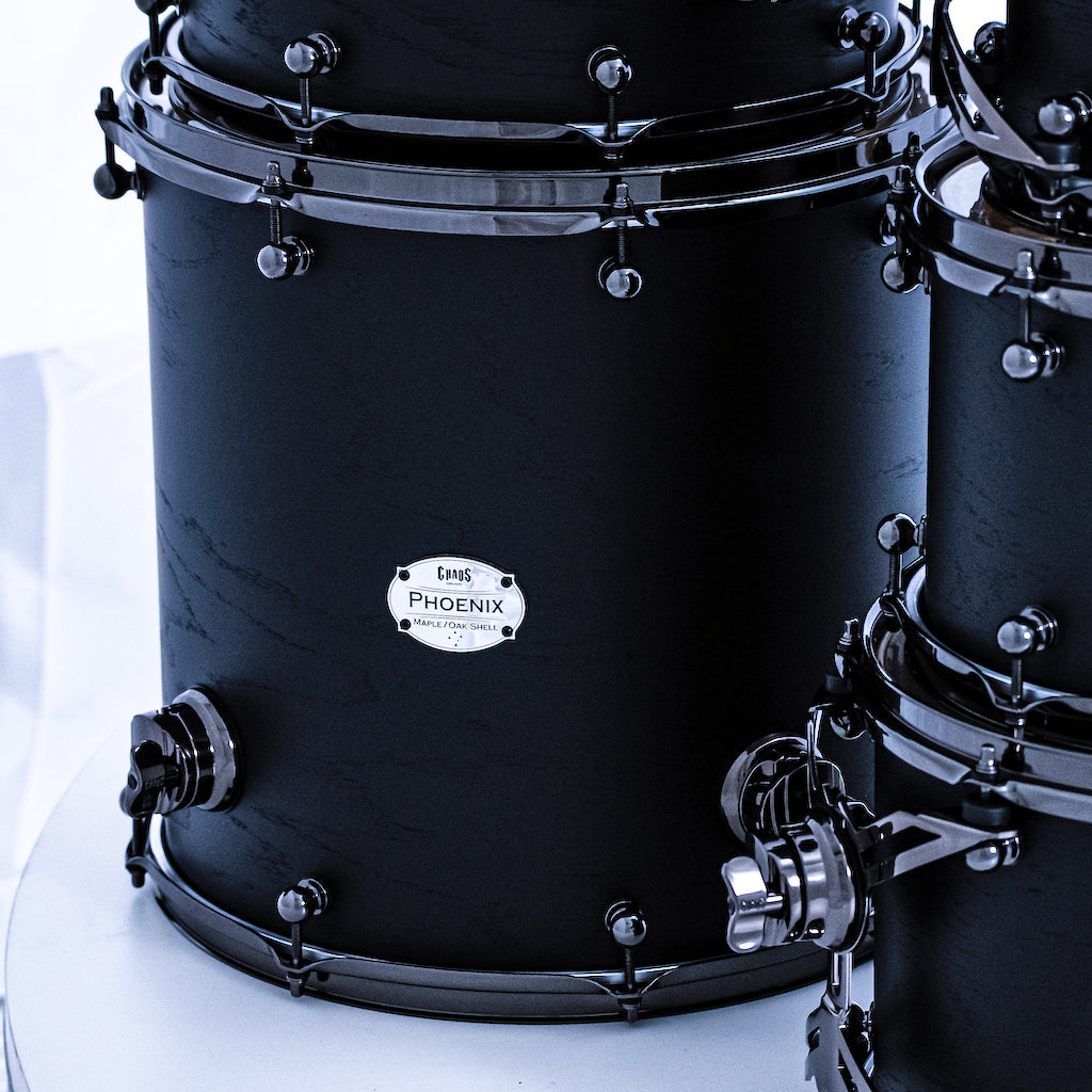 Chaos Phoenix II Maple & Oak Drum Kit - Satin Black