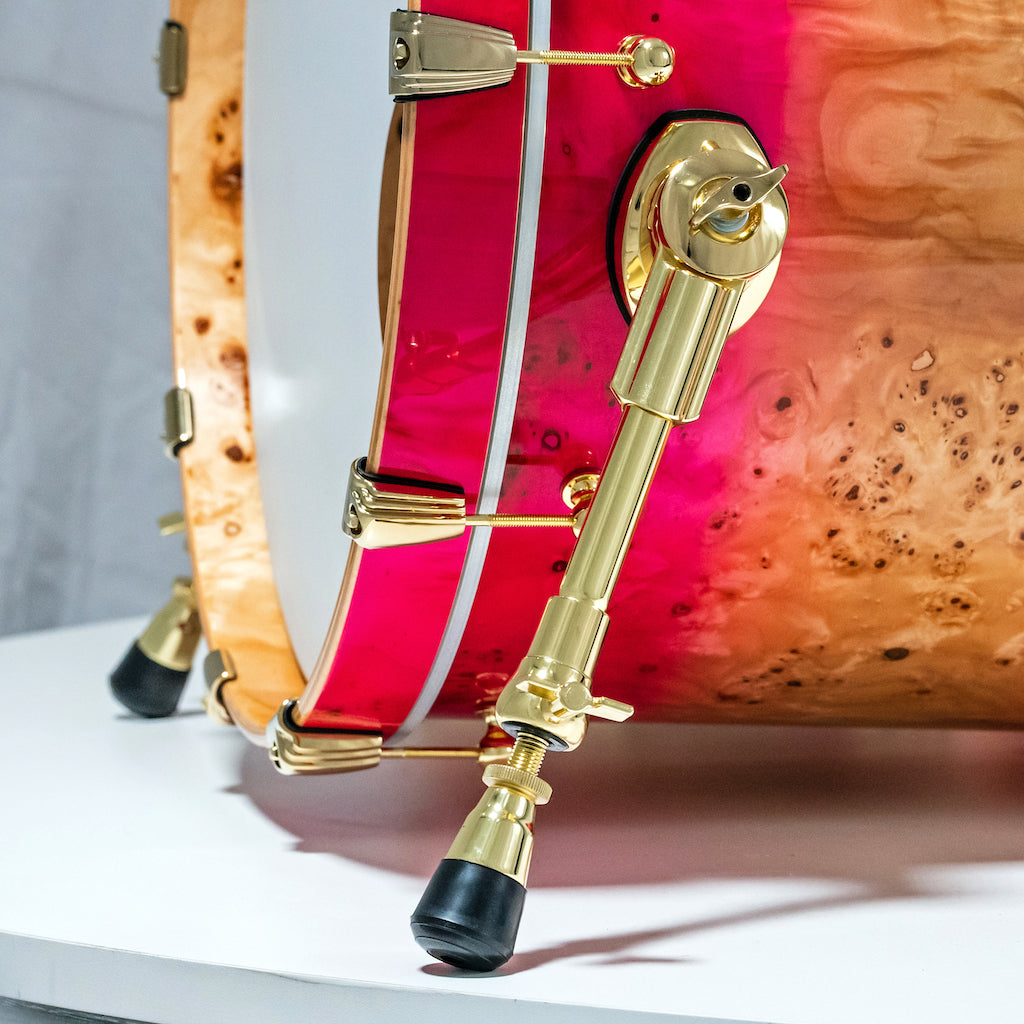 Chaos Elite Custom Drum Kit Maple & Mappa Burl Re-Rings - Pink Natural Burst