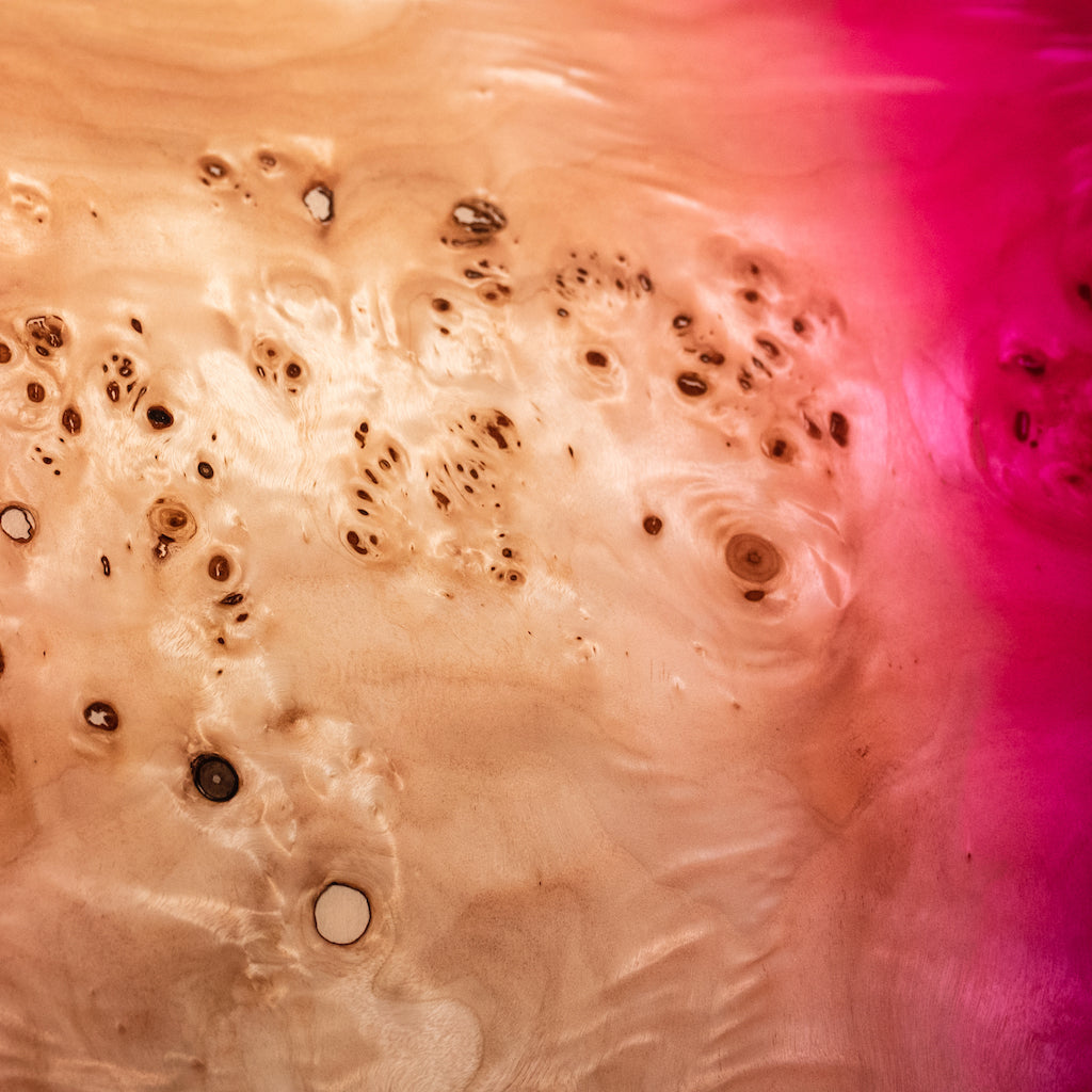 Chaos Elite Custom Drum Kit Maple & Mappa Burl Re-Rings - Pink Natural Burst