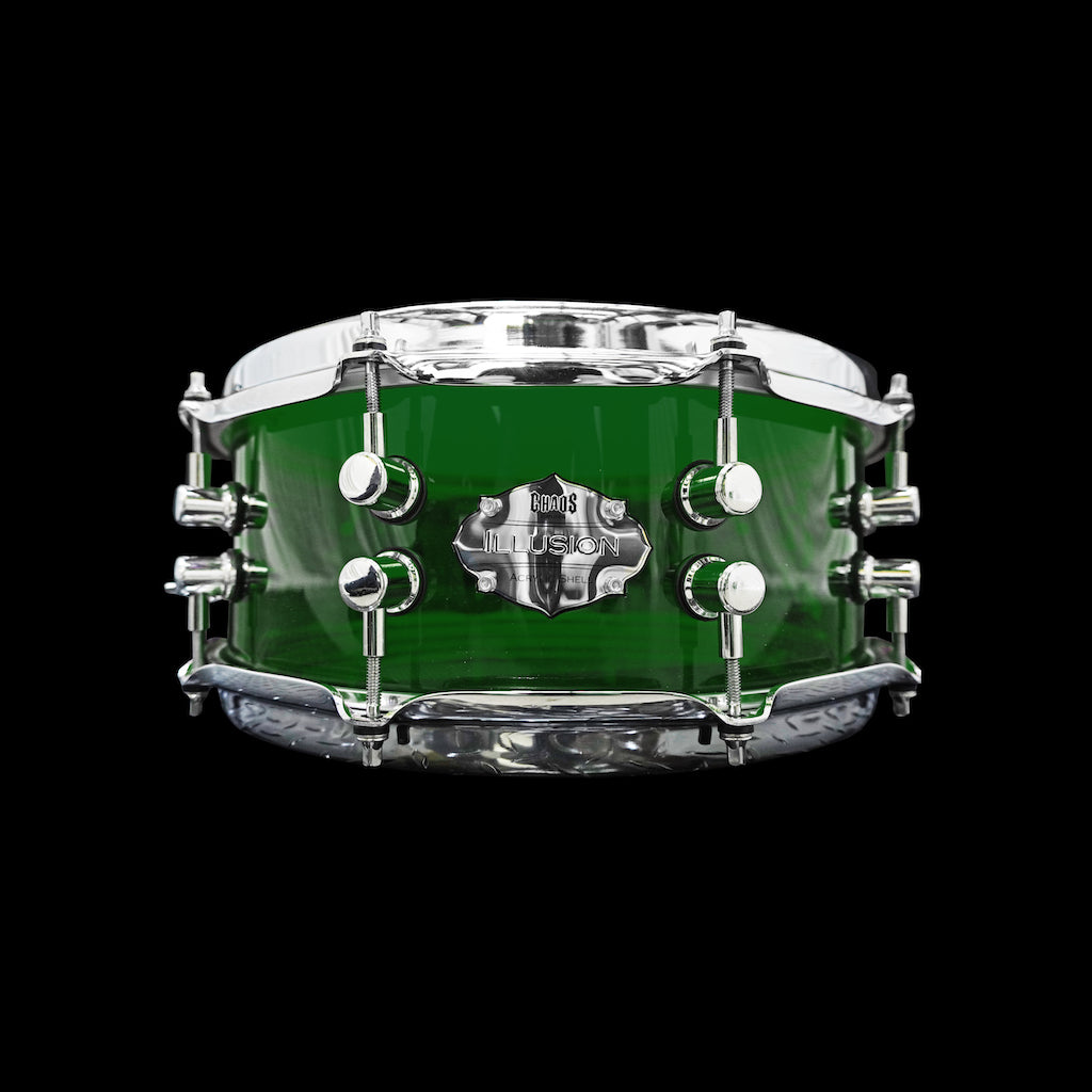 Chaos Illusion 14x5.5 Acrylic Snare Drum - Green