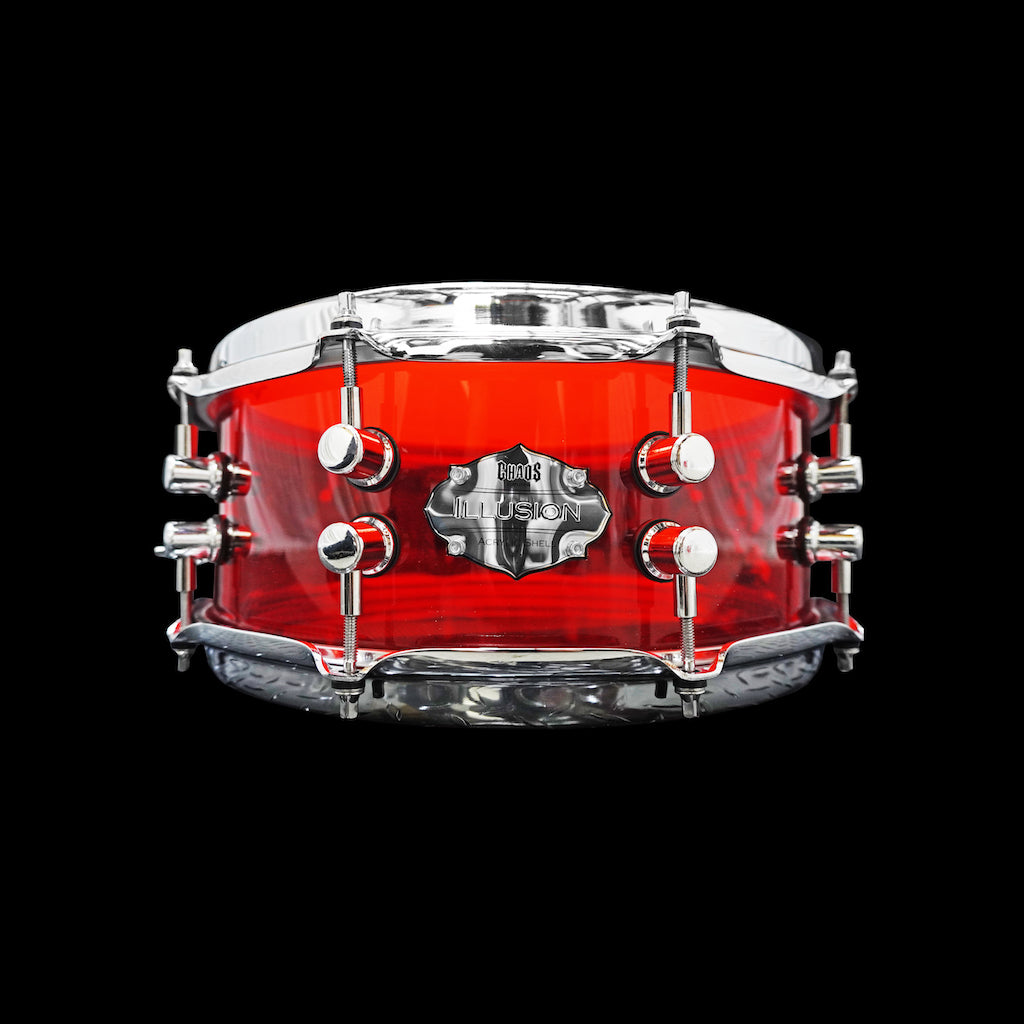Chaos Illusion 13x6.5 Acrylic Snare Drum - Red