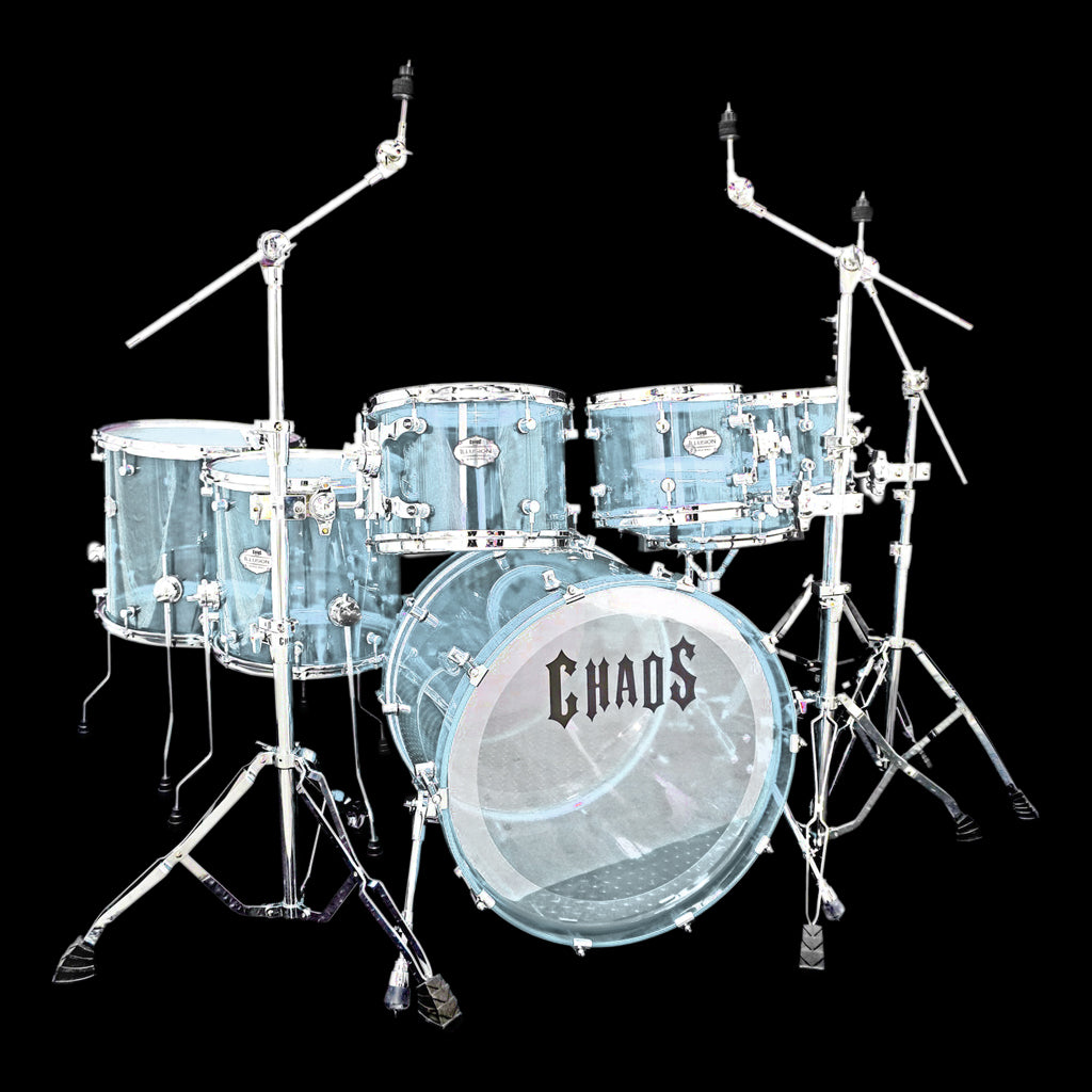 Chaos Illusion Acrylic Drum Kit - Ice Blue