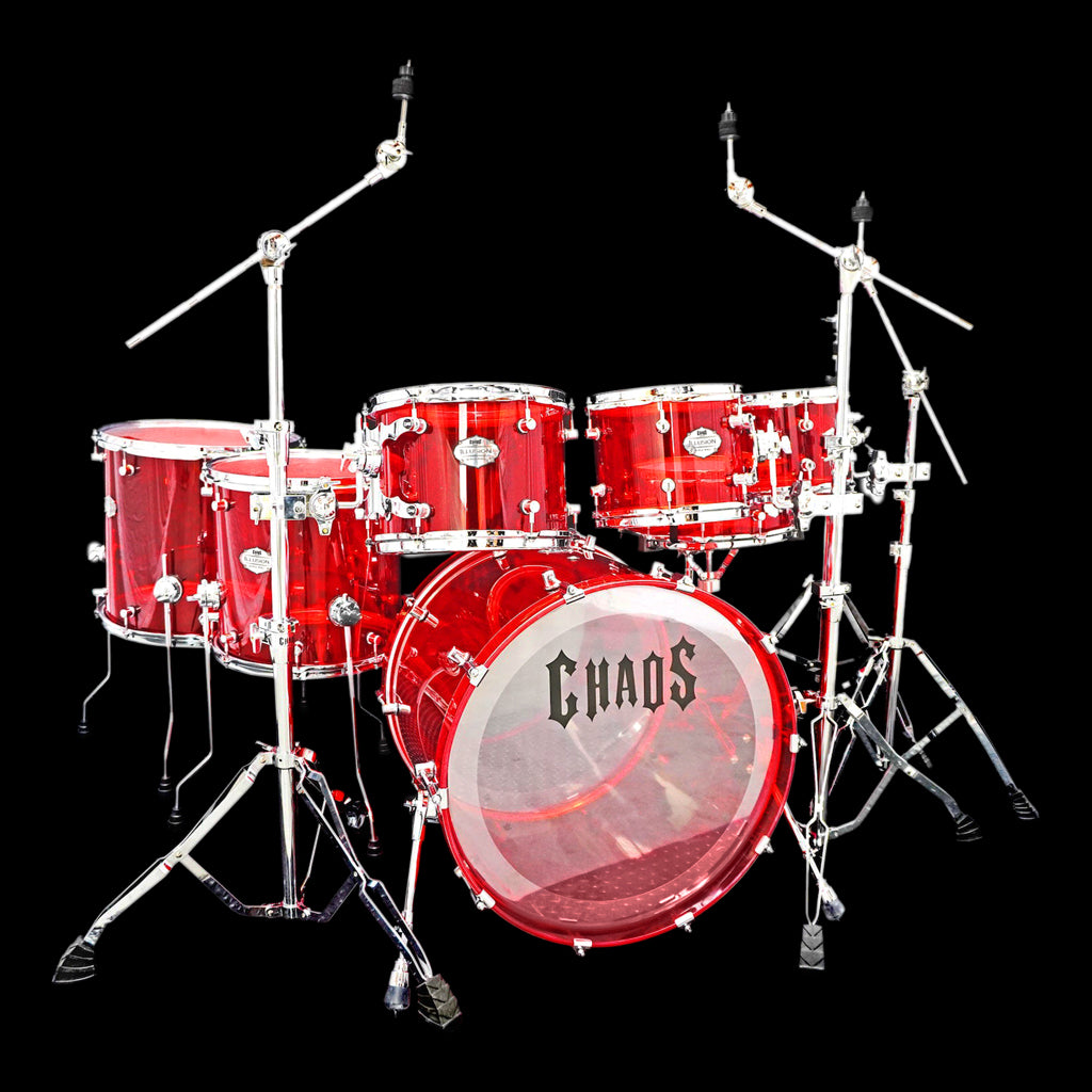 Chaos Illusion Acrylic Drum Kit - Red