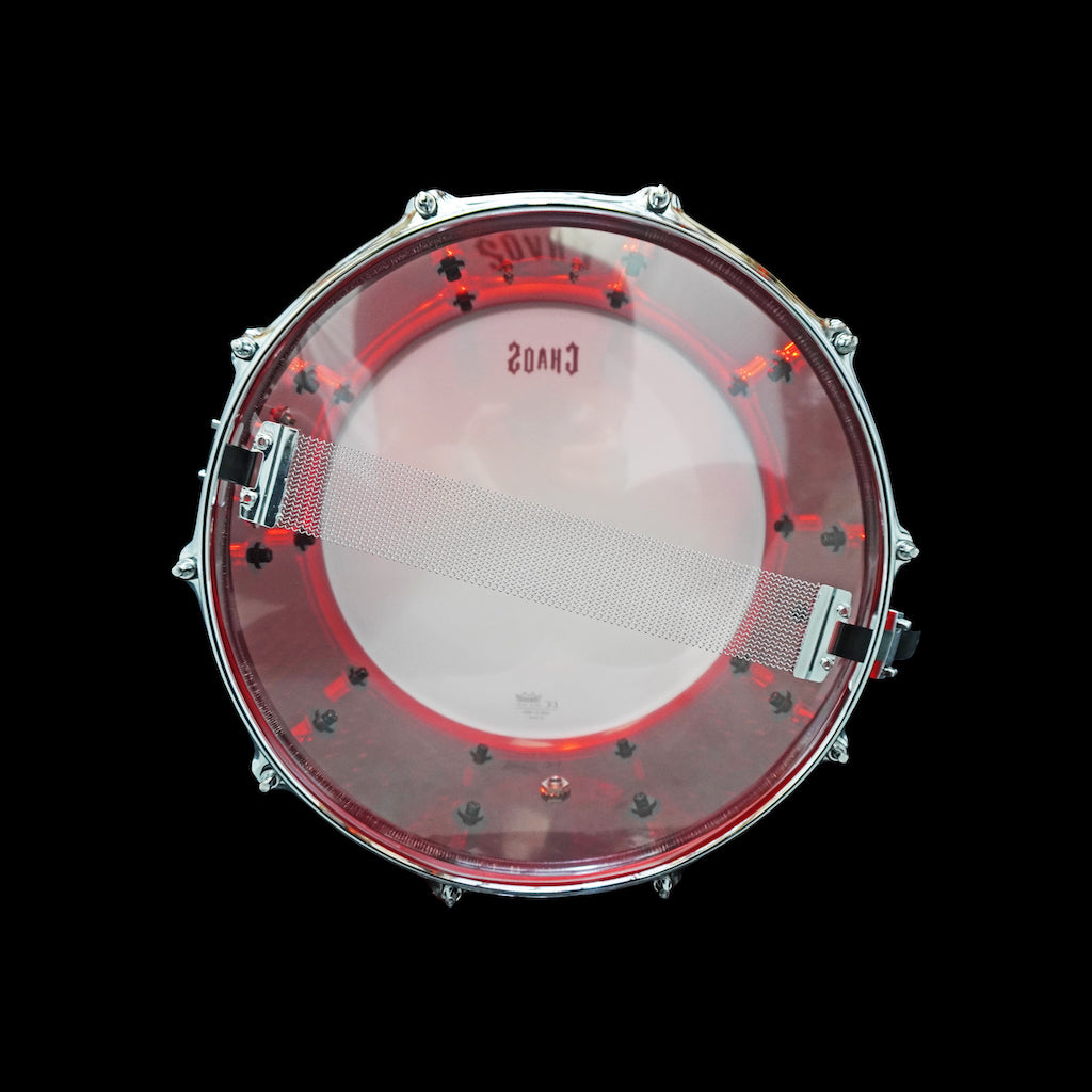 Chaos Illusion 14x8 Acrylic Snare Drum - Red