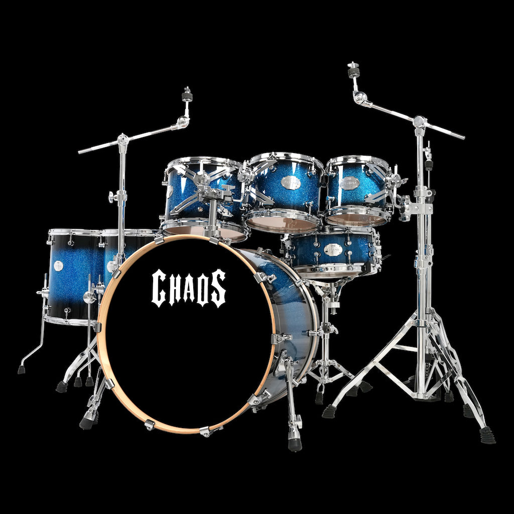 Chaos Legend Maple Drum Kit - Blue Sparkle Burst