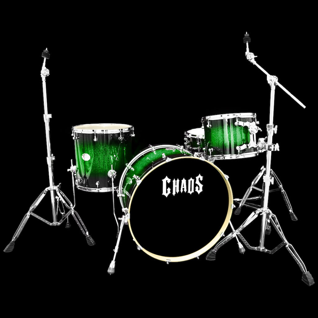 Chaos Legend Maple Drum Kit 3 Piece - Green Sparkle Burst