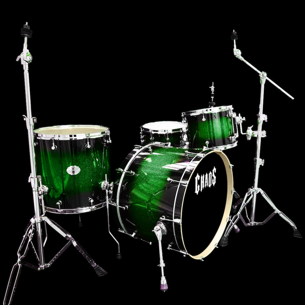 Chaos Legend Maple Drum Kit 3 Piece - Green Sparkle Burst