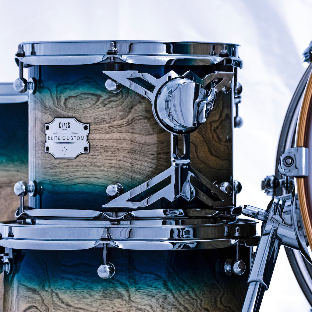 Chaos Elite Custom Drum Kit Birch & Bubinga - Blue Natural Burst