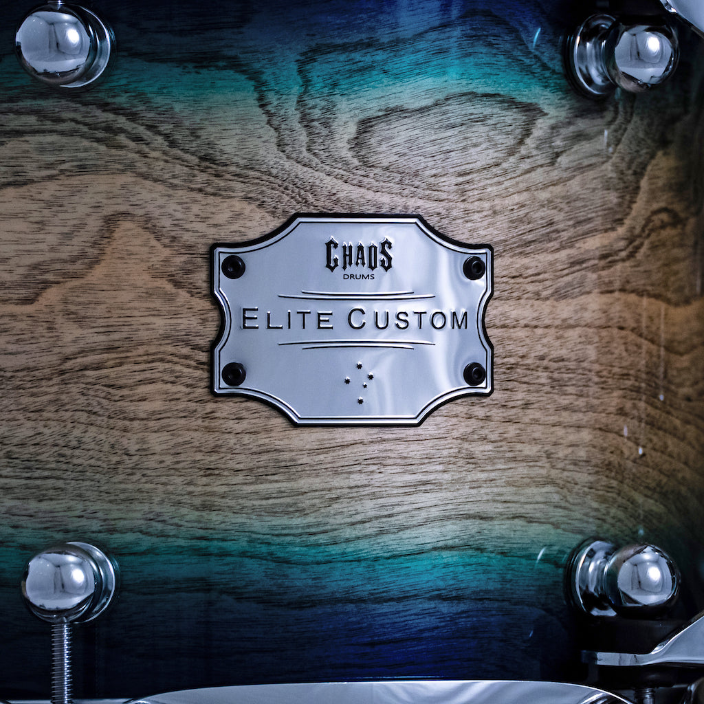 Chaos Elite Custom Drum Kit Birch & Bubinga - Blue Natural Burst
