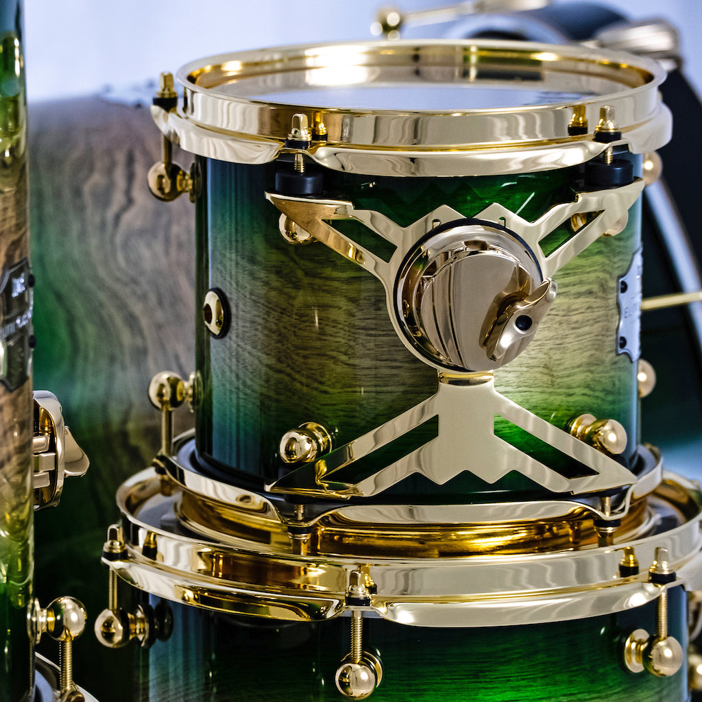 Chaos Elite Custom Drum Kit Birch & Bubinga - Green Natural Burst