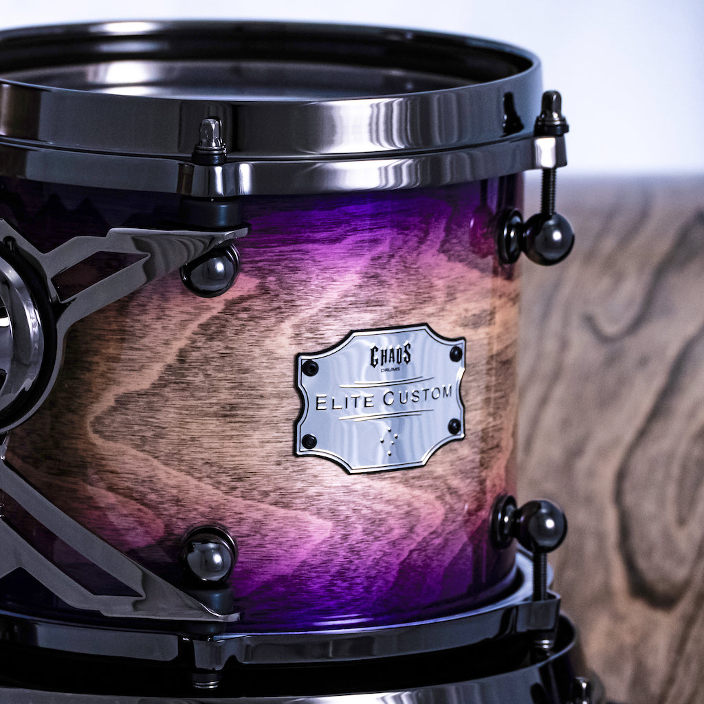Chaos Elite Custom Drum Kit Birch & Bubinga - Purple Natural Burst