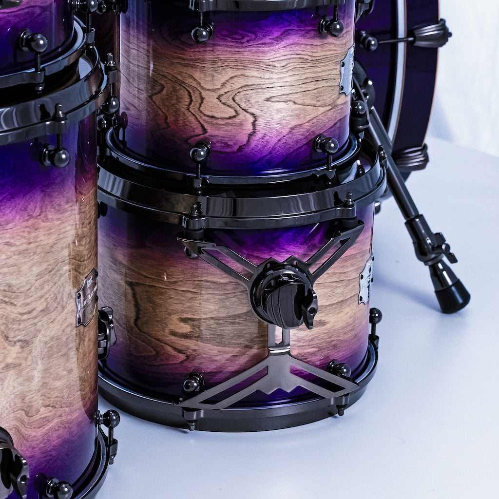 Chaos Elite Custom Drum Kit Birch & Bubinga - Purple Natural Burst