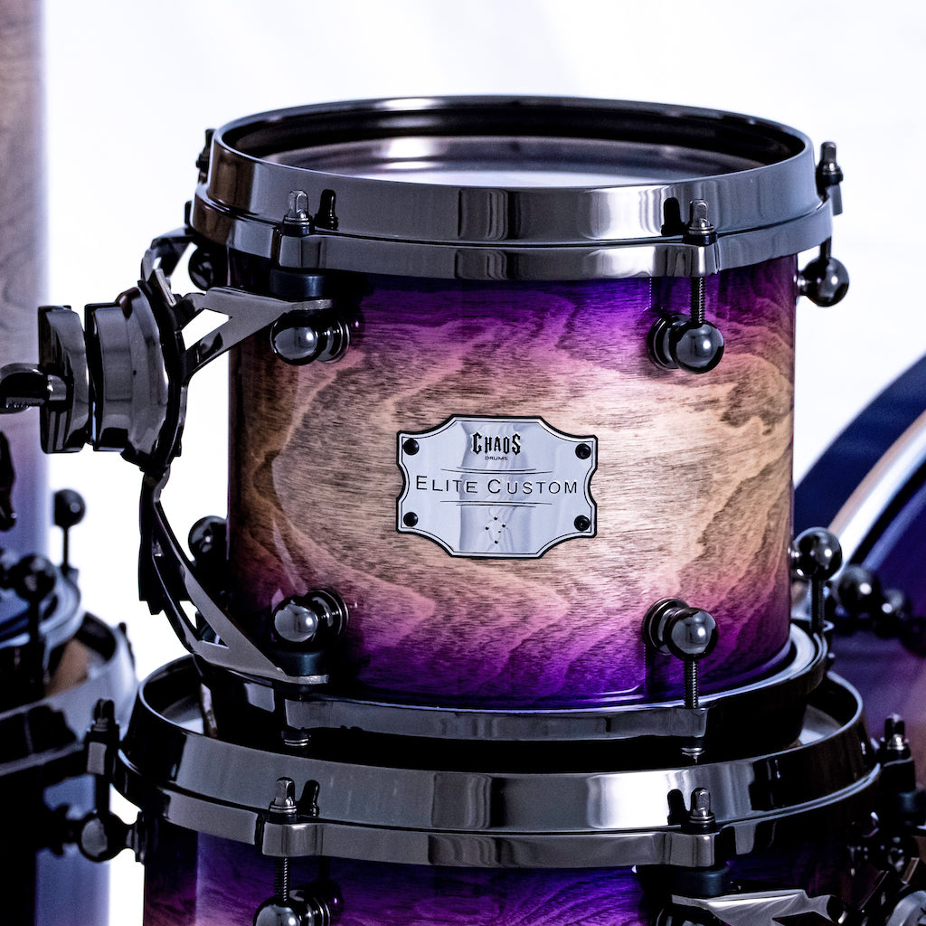 Chaos Elite Custom Drum Kit Birch & Bubinga - Purple Natural Burst
