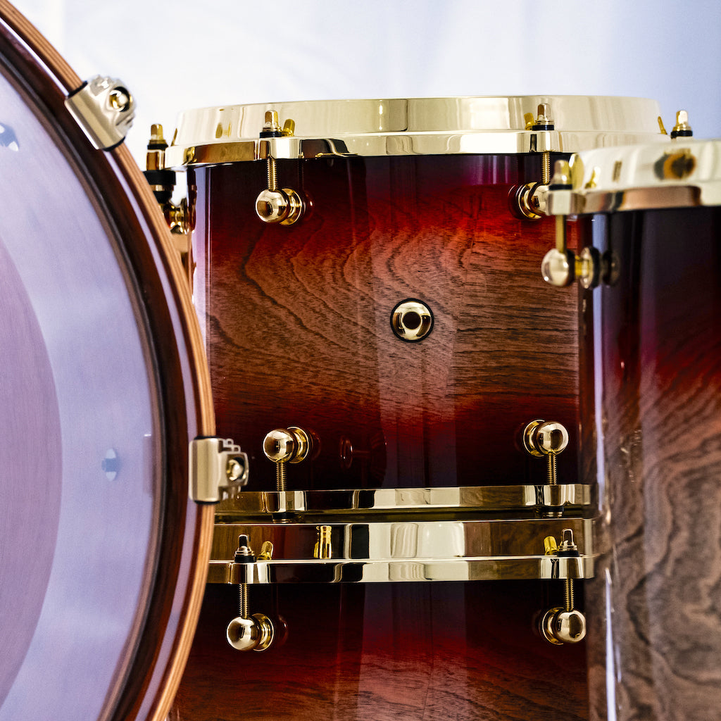 Chaos Elite Custom Drum Kit Birch & Bubinga - Red Natural Burst