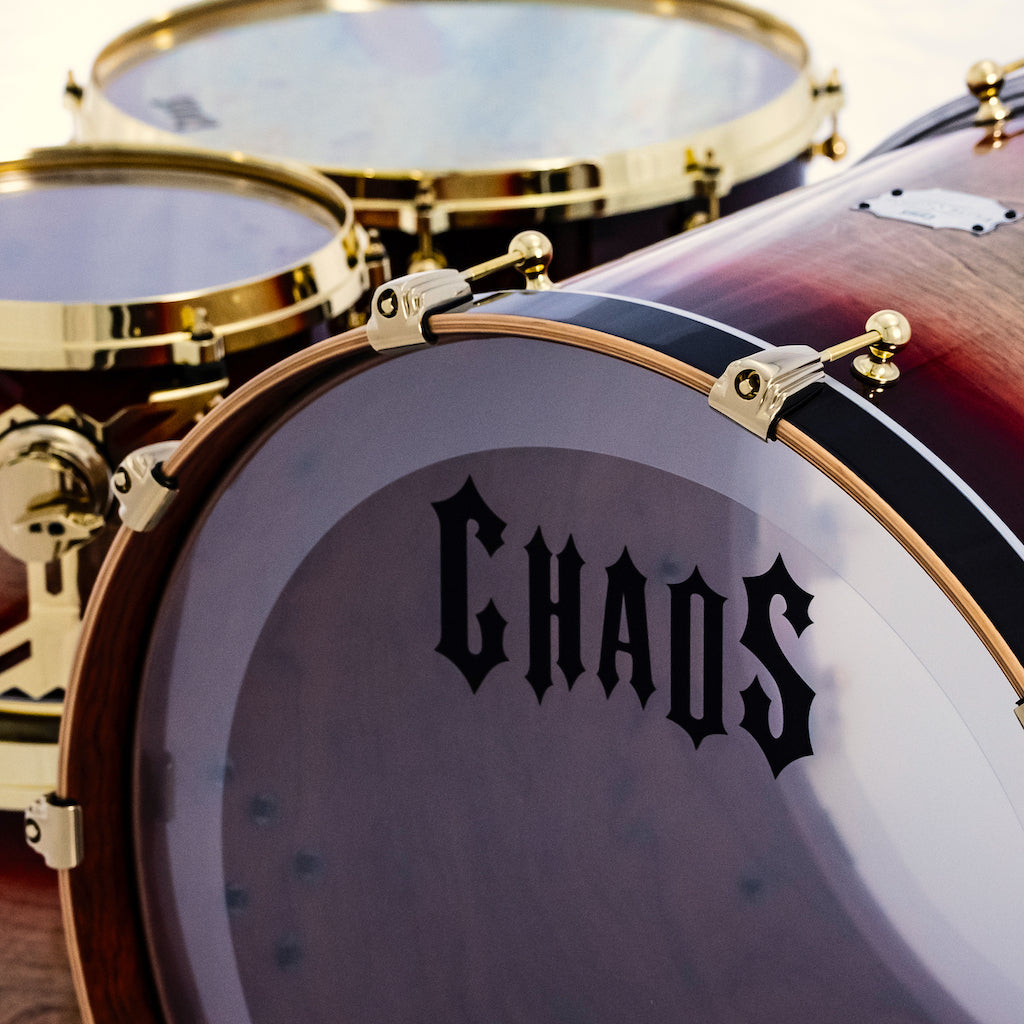 Chaos Elite Custom Drum Kit Birch & Bubinga - Red Natural Burst