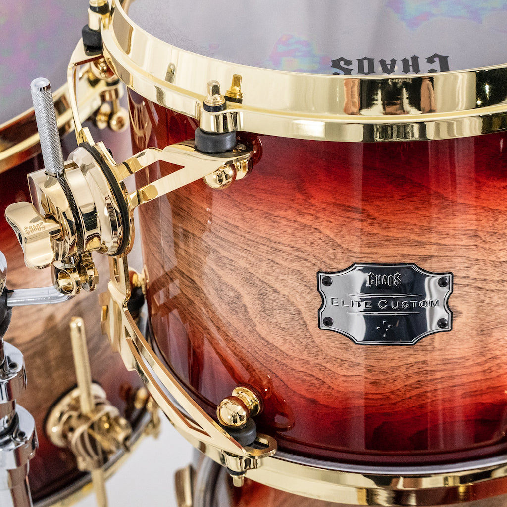 Chaos Elite Custom Drum Kit Birch & Bubinga - Red Natural Burst