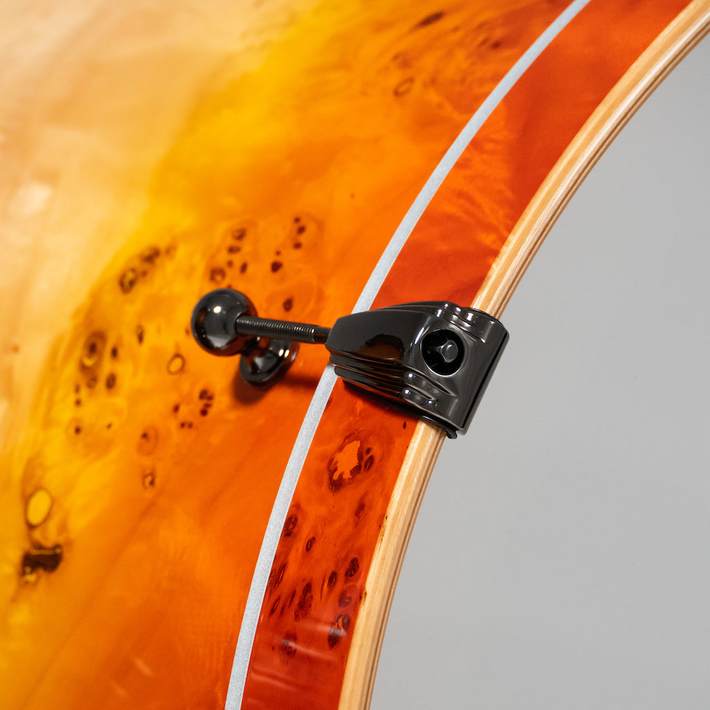 Chaos Elite Custom Drum Kit Maple & Mappa Burl Re-Rings - Orange Natural Burst