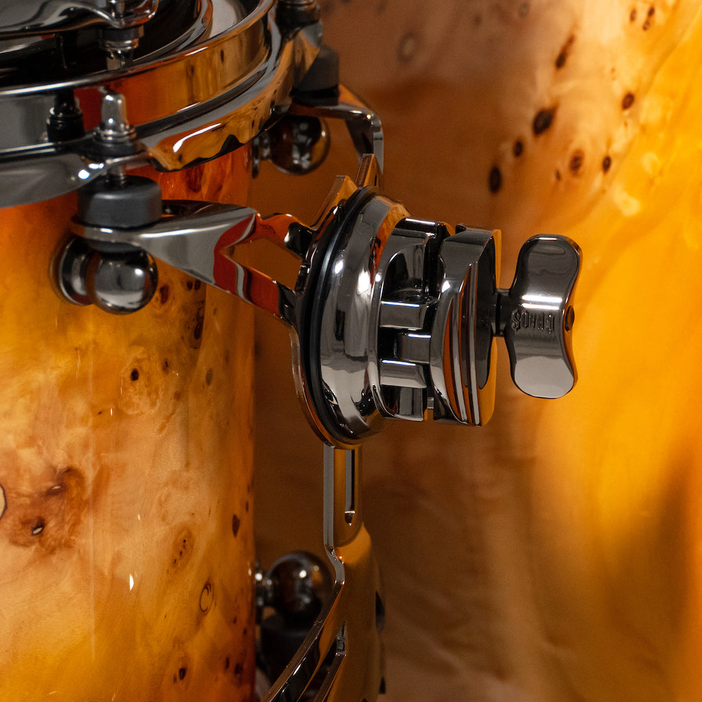 Chaos Elite Custom Drum Kit Maple & Mappa Burl Re-Rings - Orange Natural Burst