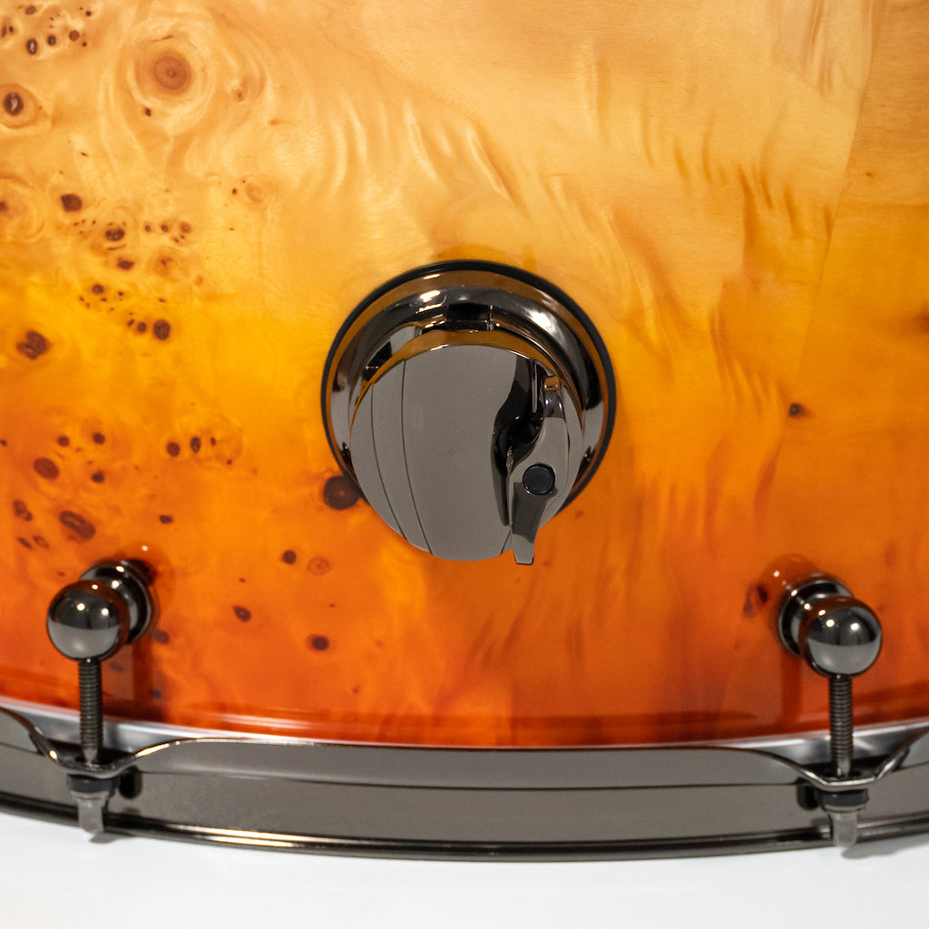 Chaos Elite Custom Drum Kit Maple & Mappa Burl Re-Rings - Orange Natural Burst