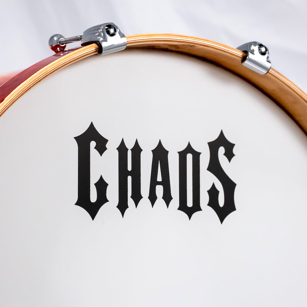 Chaos Elite Custom Drum Kit Maple & Mappa Burl Re-Rings - Red Natural Burst