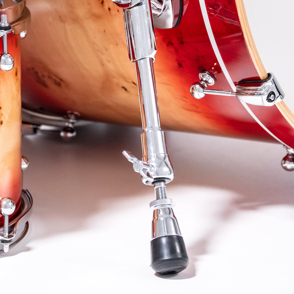 Chaos Elite Custom Drum Kit Maple & Mappa Burl Re-Rings - Red Natural Burst