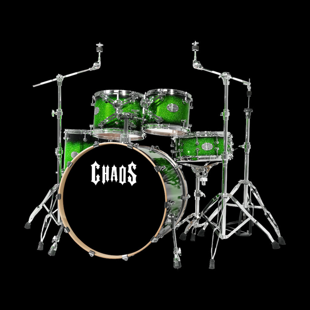 Chaos Legend Maple Drum Kit - Green Sparkle Burst