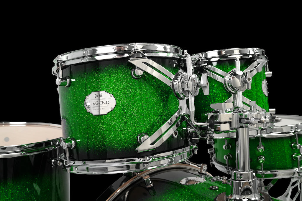 Chaos Legend Maple Drum Kit - Green Sparkle Burst