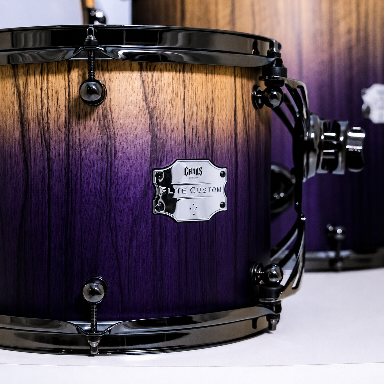 Chaos Elite Custom Drum Kit Maple & Black Limba - Purple Fade