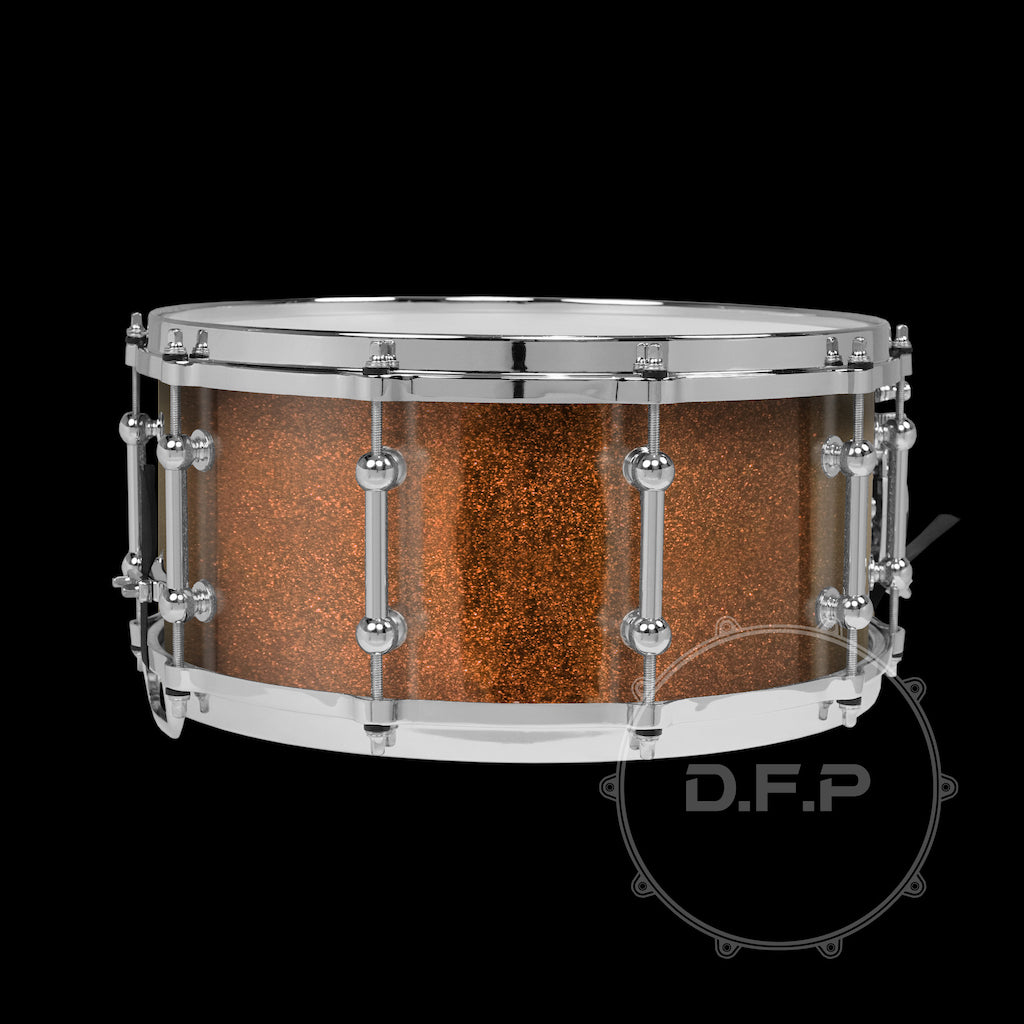 DFP 10Ply Maple Snare Drum Shells Copper Sparkle Lacquer