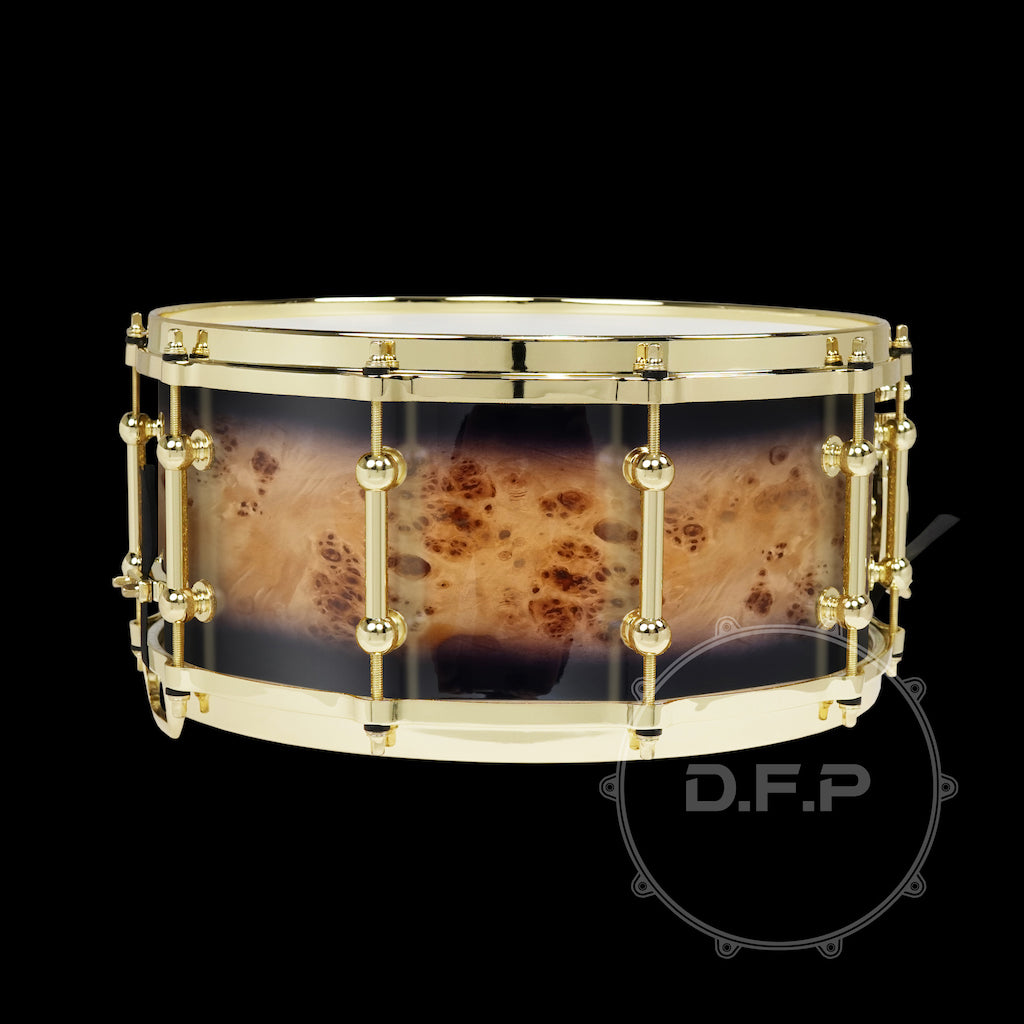 DFP 10Ply Maple Snare Drum Shells Black Mappa Burl